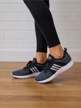 Adidas ortholite cloudfoam running shoes blue black grey pink lightweight size 7
